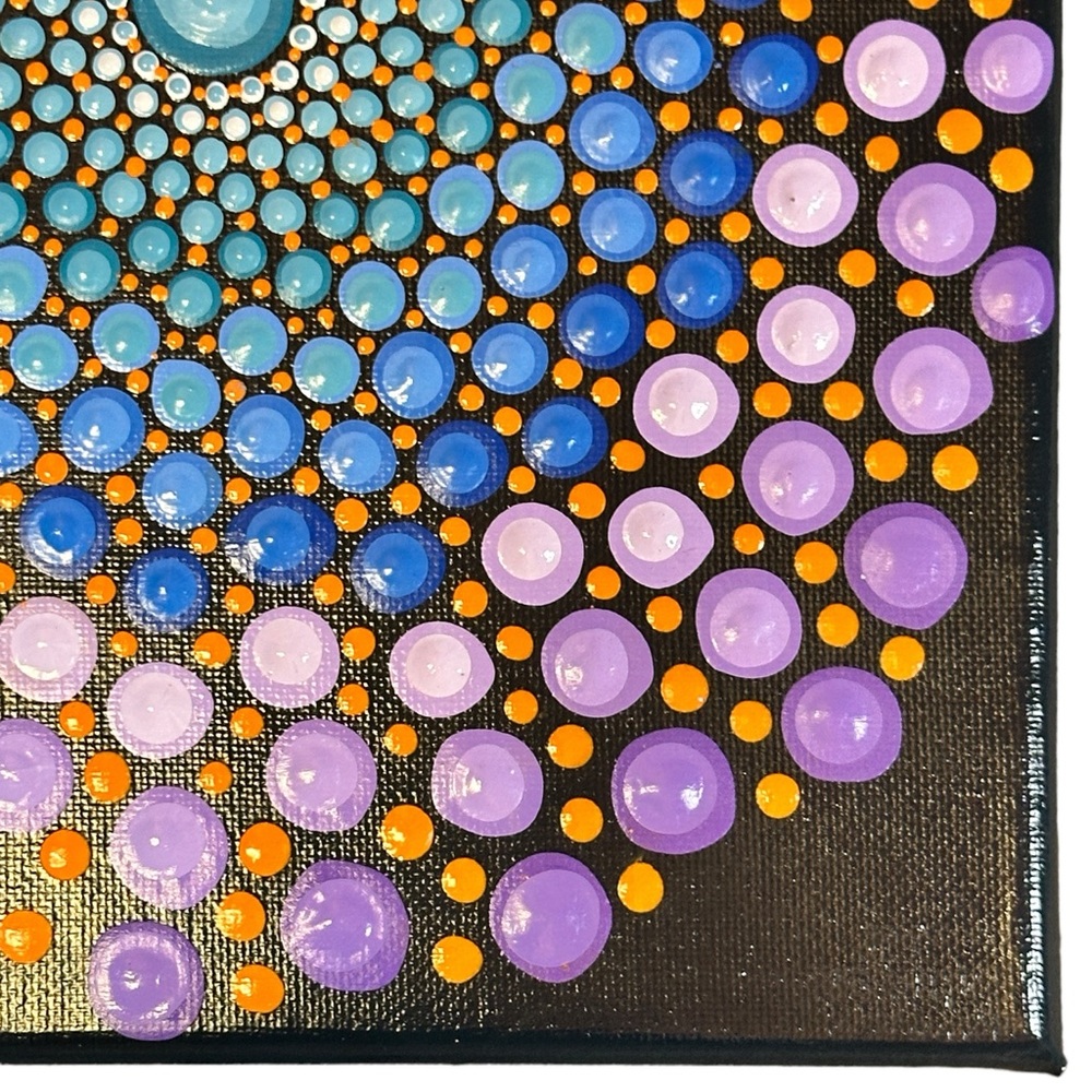 Mandala Dot Painting 12x9 on Canvas
